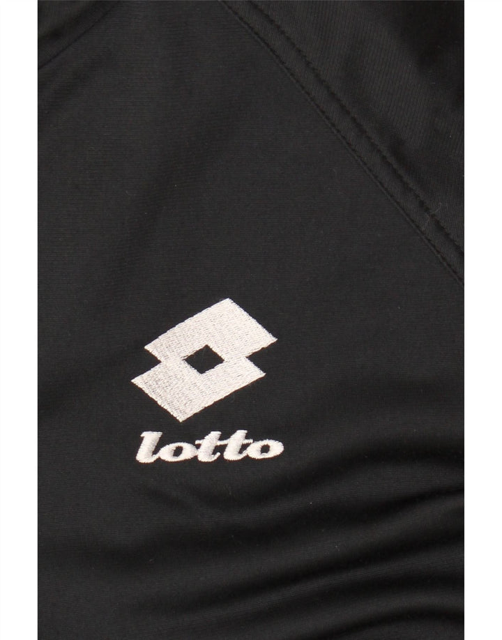 Męska kurtka dresowa Lotto z grafiką, duża, czarna, z blokami kolorów