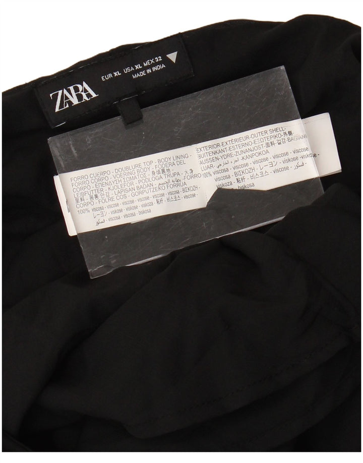 Damska sukienka maxi z długim rękawem ZARA UK 18 XL Czarna wiskoza