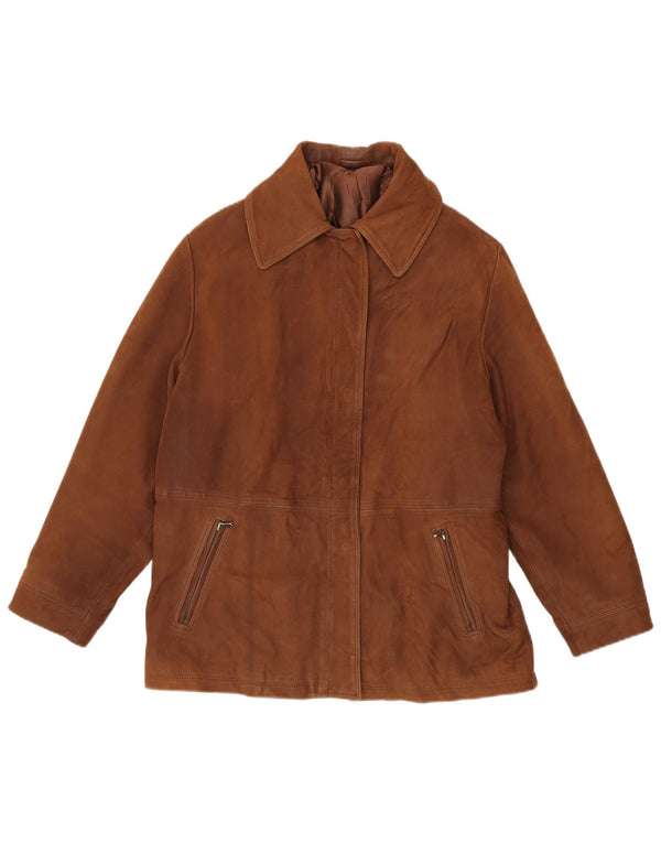 Conbipel Damska kurtka skórzana UK 14, duża brązowa skóra