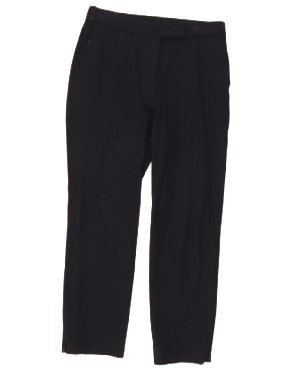 Marks & Spencer Womens Crop Slim Suit Trousers UK 8 Small W27 L23 Navy Blue