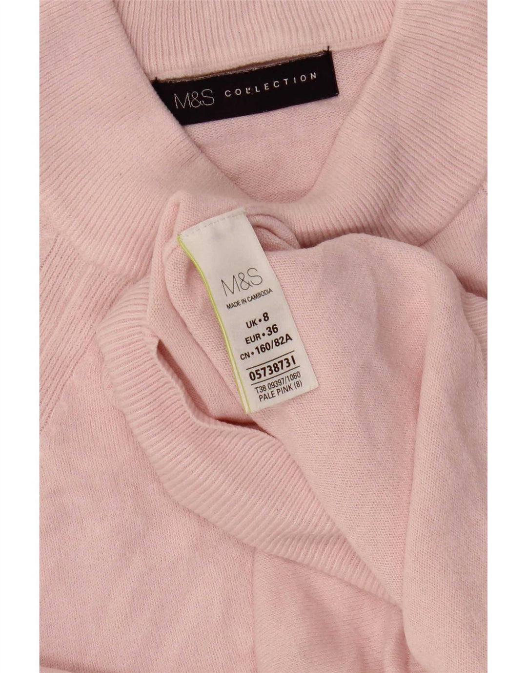 Marks & Spencer Damski sweter z golfem, UK 8, mały różowy