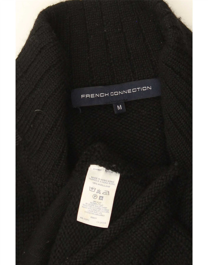 Męski sweter rozpinany French Connection, średnia czarna wełna