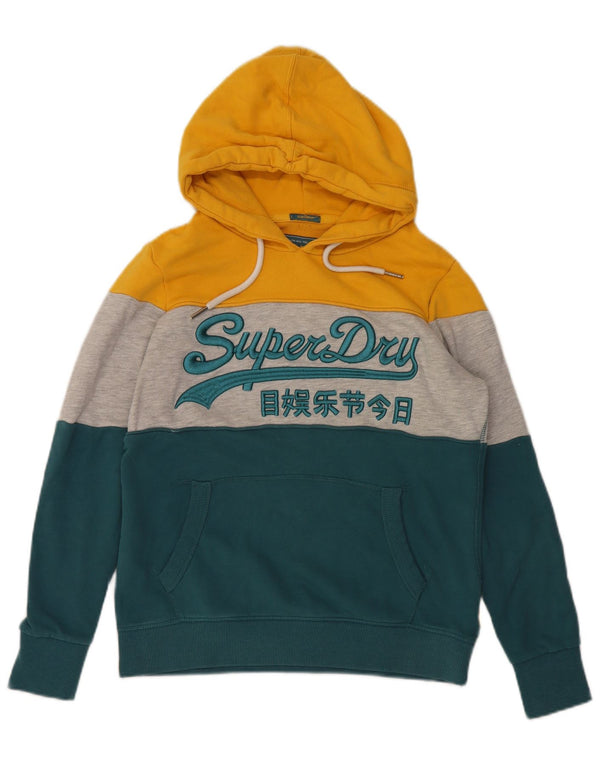 Damski sweter z kapturem Superdry Graphic UK 14, duży, wielokolorowy z blokami kolorów