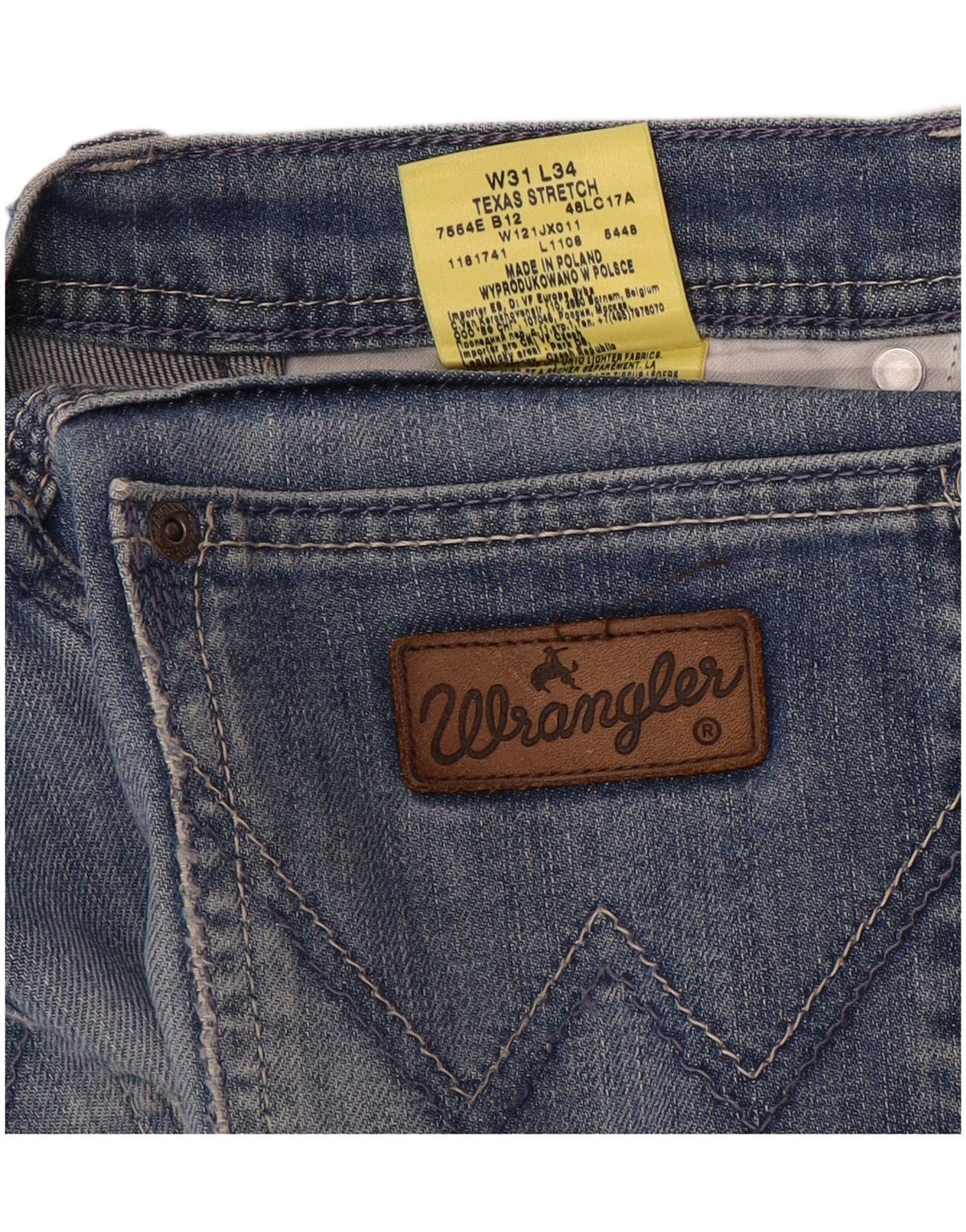 Damskie jeansy WRANGLER Texas Stretch Straight W31 L34 Niebieskie, bawełniane