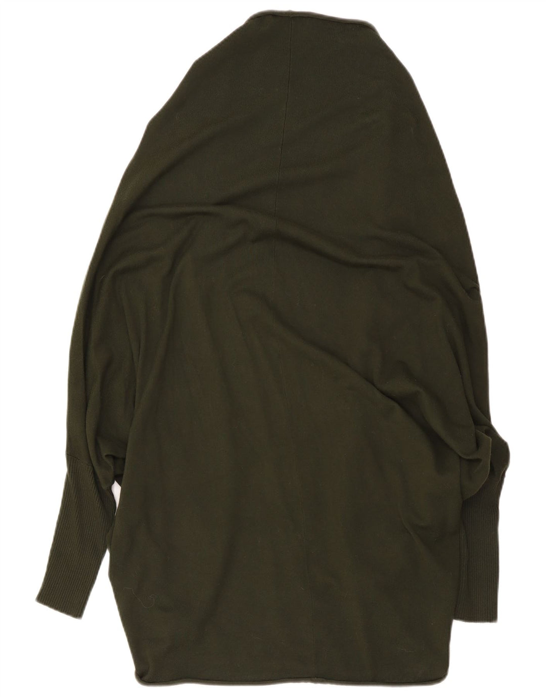 Damski, oversize'owy, długi, otwarty sweter rozpinany Zara UK 14, średni khaki