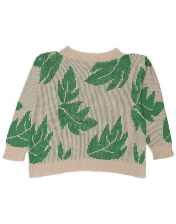 Sweter damski w stylu vintage, z dekoltem w łódkę, UK 10, mały, biały, akrylowy