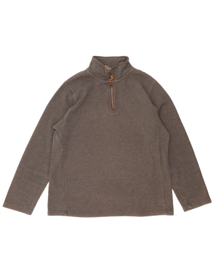 MOUNTAIN WAREHOUSE Męski sweter zapinany na zamek, duży, szary, bawełniany