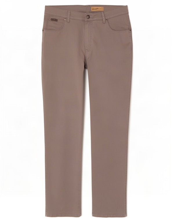 Wrangler Mens Texas Stretch Straight Casual Trousers W36 L32 Grey Cotton