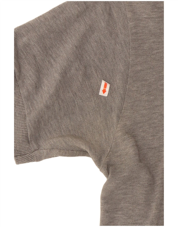 Męska koszulka polo LACOSTE, rozmiar 3, mała, szara, bawełniana