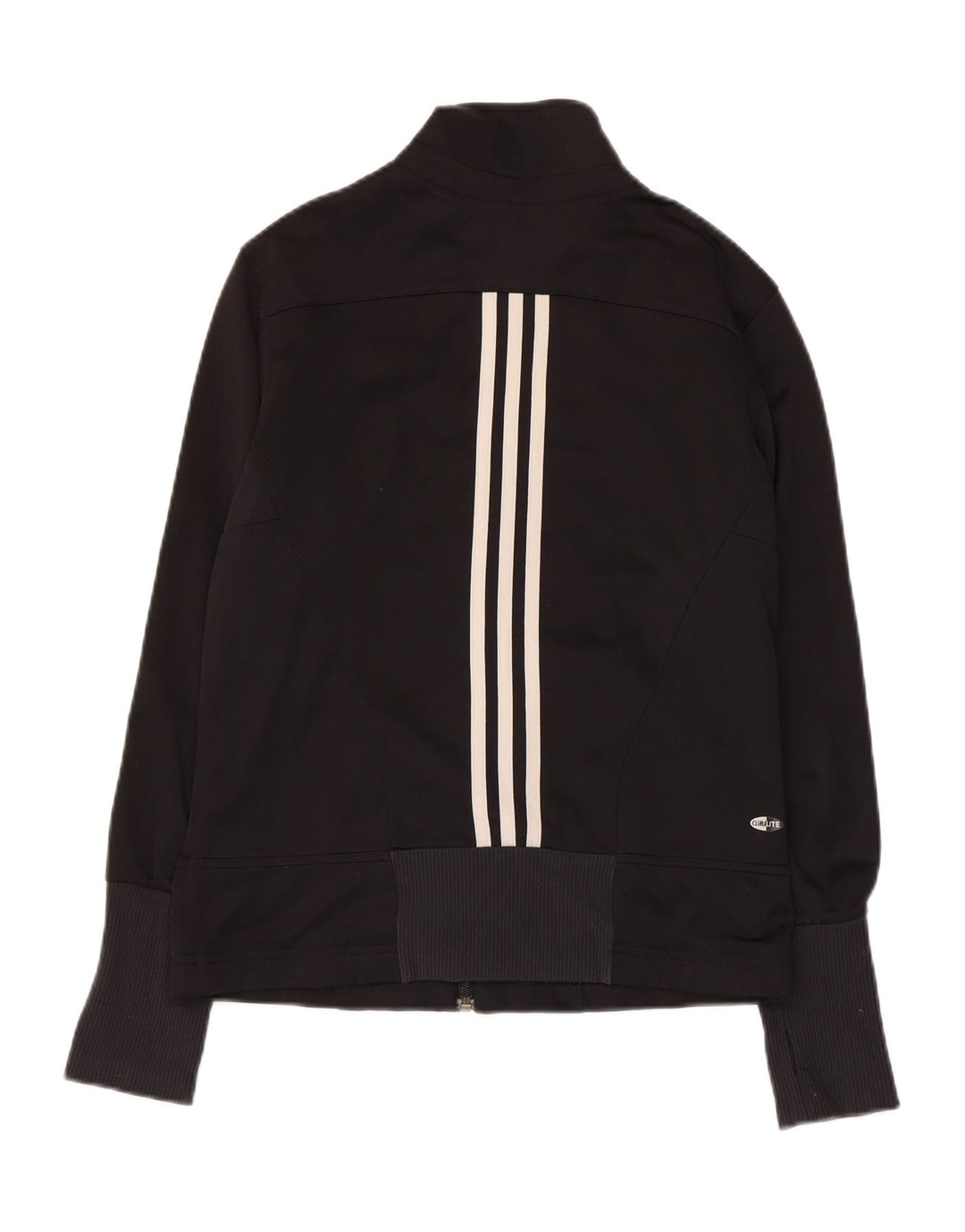 ADIDAS Womens Tracksuit Top Jacket UK 14 Medium  Black Polyester