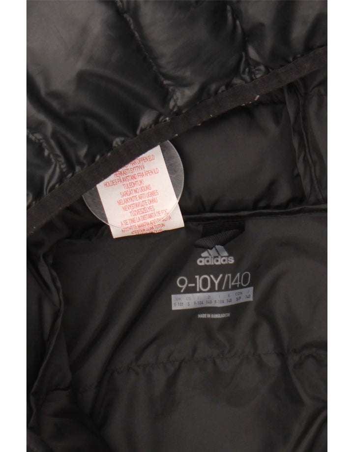 Chłopięca wyściełana kurtka z kapturem ADIDAS 9-10 lat, czarny poliester