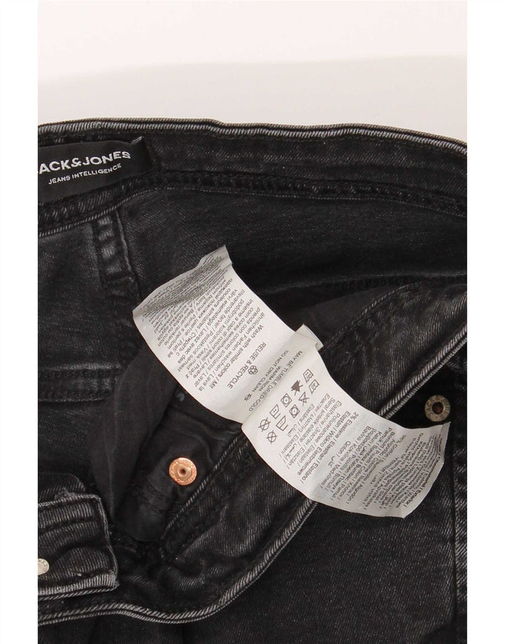 Męskie jeansy typu slim w trudnej sytuacji Jack & Jones W34 L32, czarna bawełna