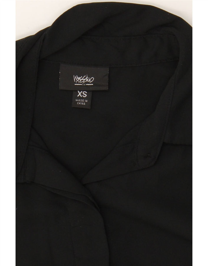 MOSSIMO Womens Longline Oversized Shirt UK 6 XS Black Polyester Vintage Mossimo and Second-Hand Mossimo from Messina Hembry 