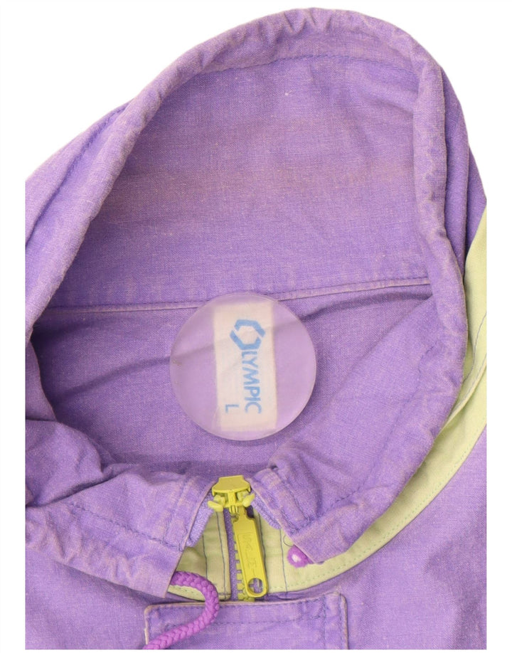 Męska kurtka bomberka Vintage UK 40, duża, fioletowa bawełna