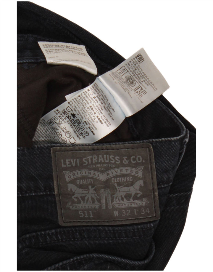 Męskie jeansy LEVI'S 511 Slim W32 L34 Granatowa bawełna