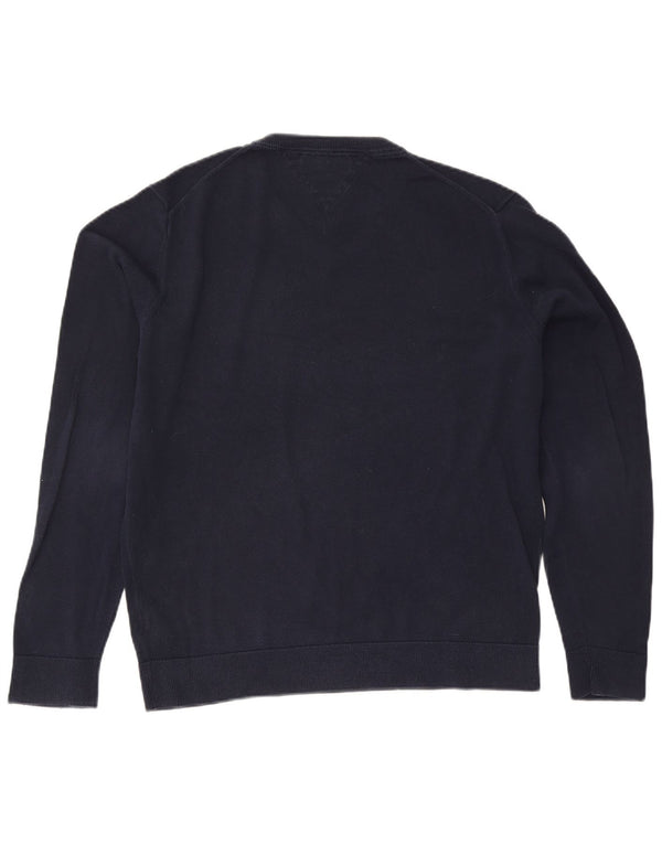 Męski sweter Tommy Hilfiger z dekoltem w kształcie litery V, 2XL, granatowy, bawełniany