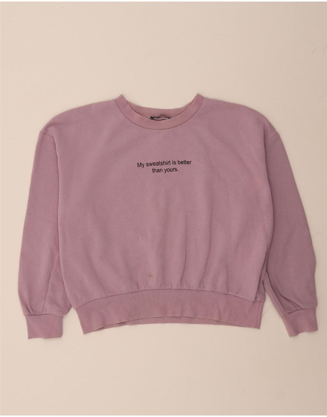ZARA Womens Oversized Graphic Sweatshirt Jumper UK 10 Small Purple Vintage Zara and Second-Hand Zara from Messina Hembry 
