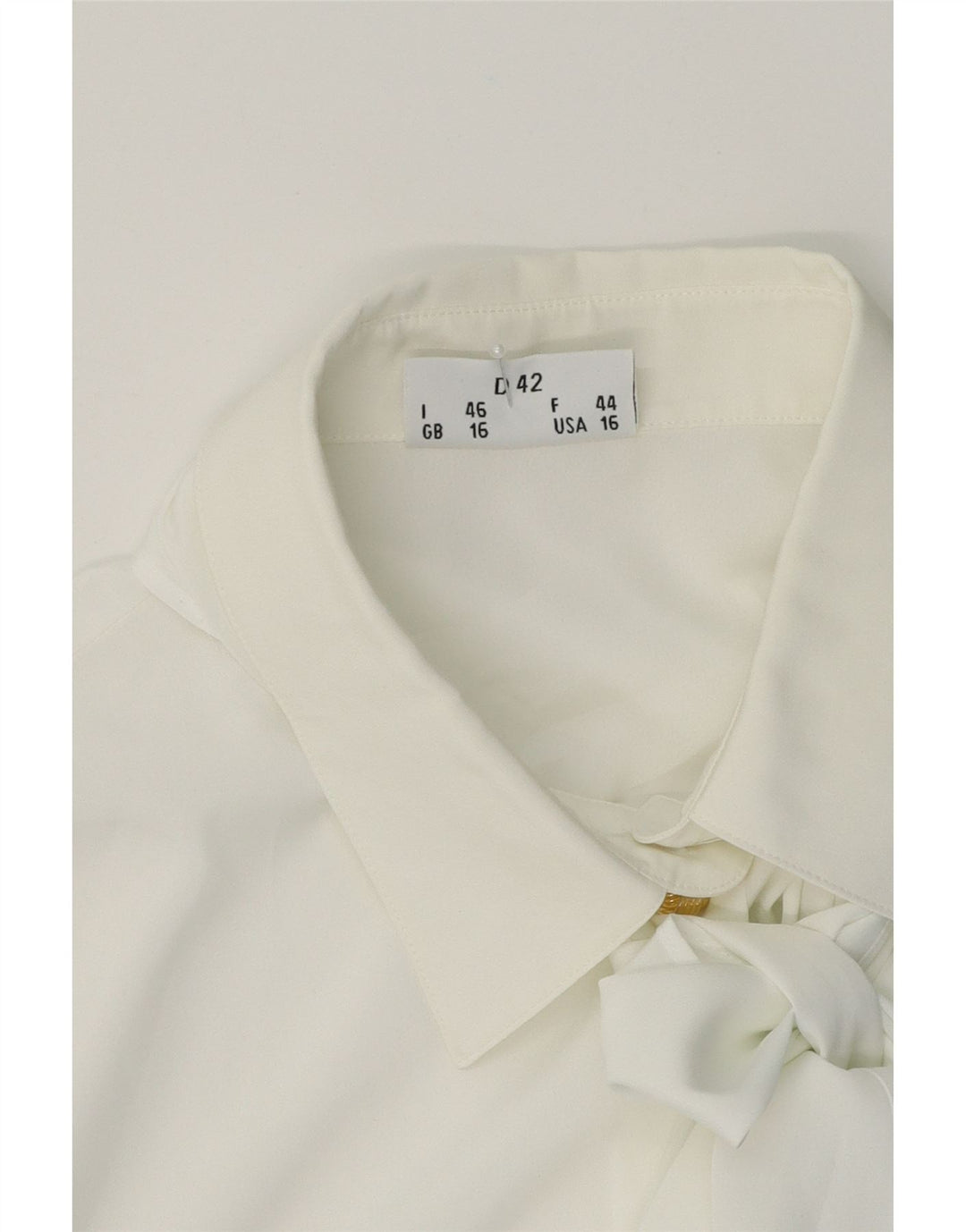 GLASER Womens Oversized Front Tie Shirt Blouse UK 16 Large Off White Vintage Glaser and Second-Hand Glaser from Messina Hembry 
