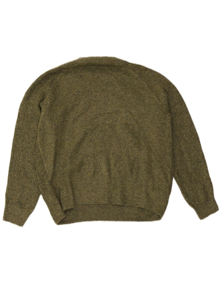 Marks & Spencer Damski sweter z okrągłym dekoltem, UK 14, średni khaki, akryl