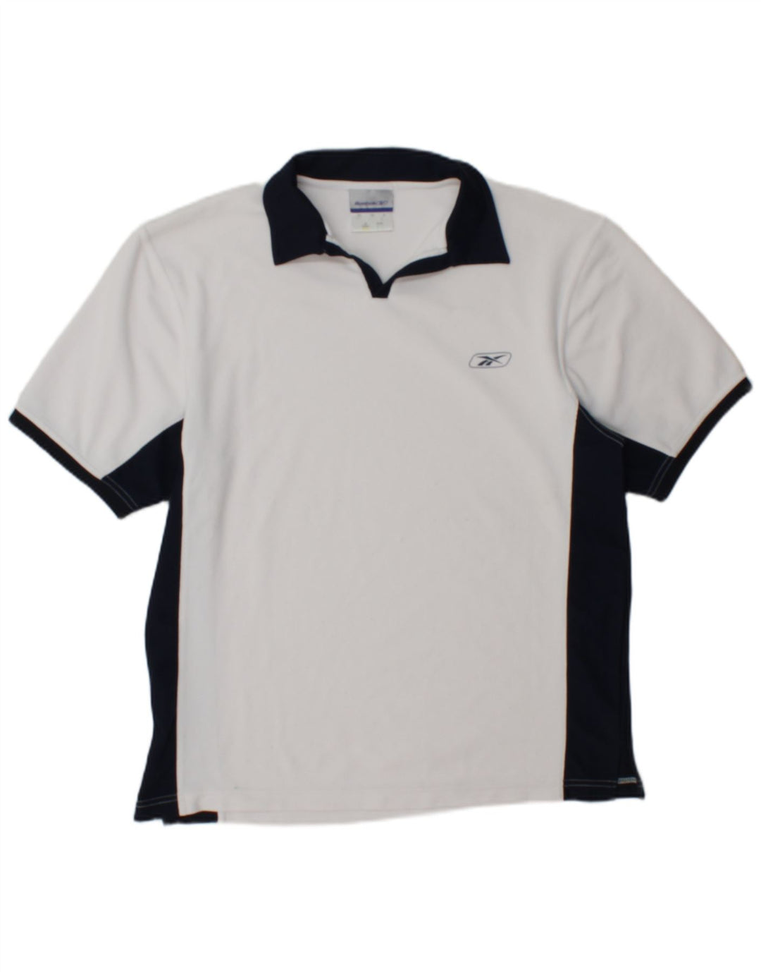 Męska koszulka polo Reebok XS, biała, z blokami kolorów