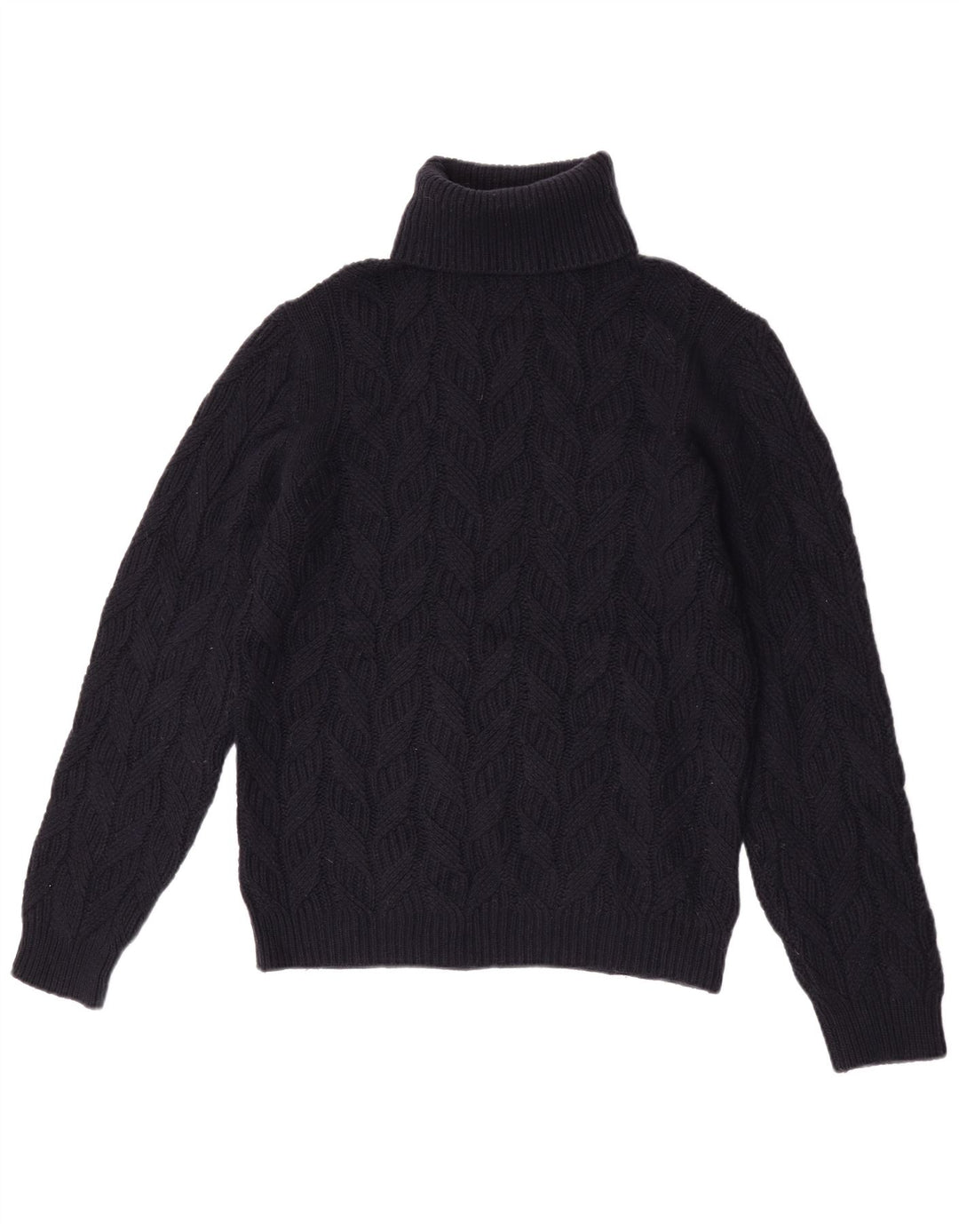 Sweter damski Massimo Dutti z wywijanym dekoltem UK 14 Średni granatowy wełniany