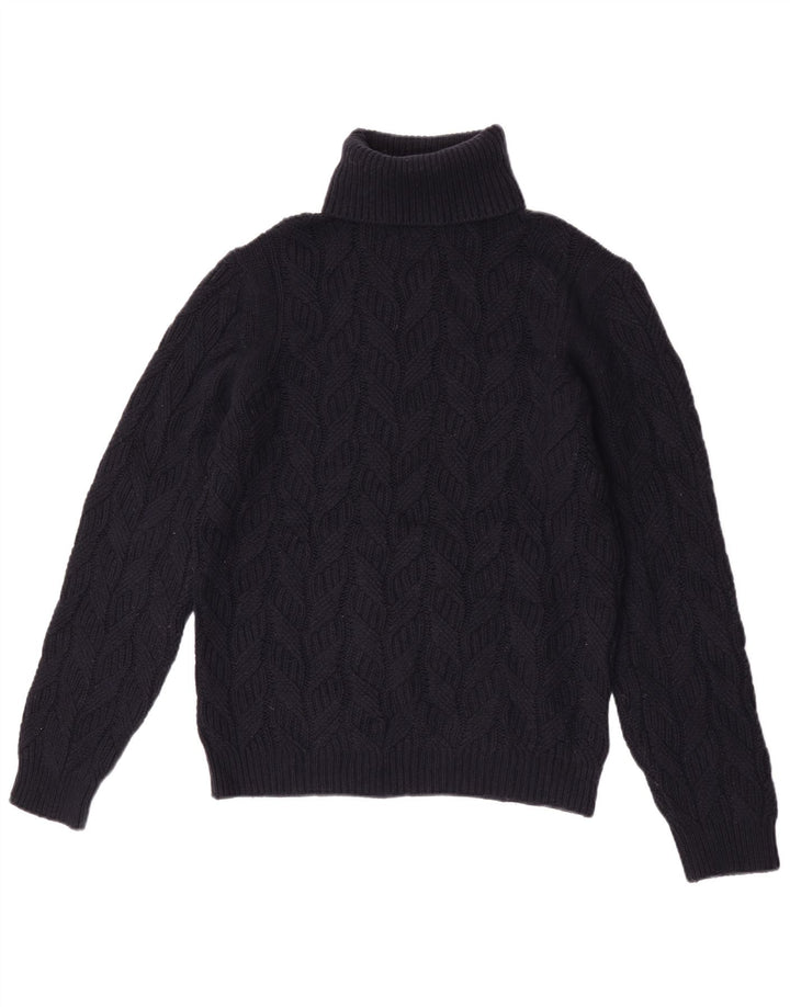 Sweter damski Massimo Dutti z wywijanym dekoltem UK 14 Średni granatowy wełniany