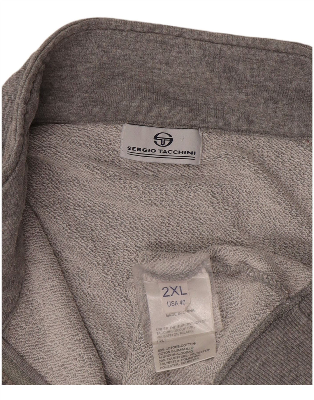Męska kurtka dresowa Sergio Tacchini 2XL, szara, bawełniana w bloki kolorów