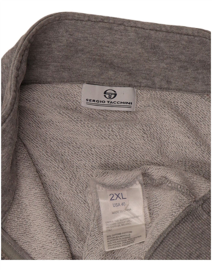 Męska kurtka dresowa Sergio Tacchini 2XL, szara, bawełniana w bloki kolorów