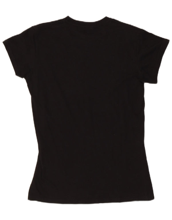 HARD ROCK CAFE Womens Vienna Graphic T-Shirt Top UK 14 Large Black Cotton