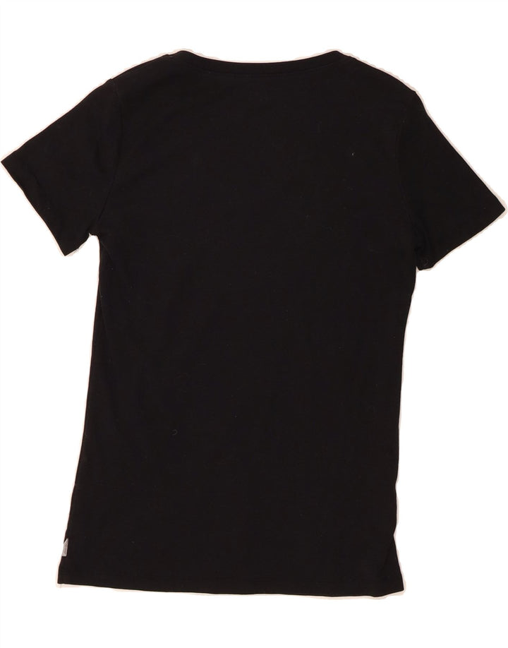 EDDIE BAUER Womens T-Shirt Top UK 12 Medium Black Cotton Vintage Eddie Bauer and Second-Hand Eddie Bauer from Messina Hembry 