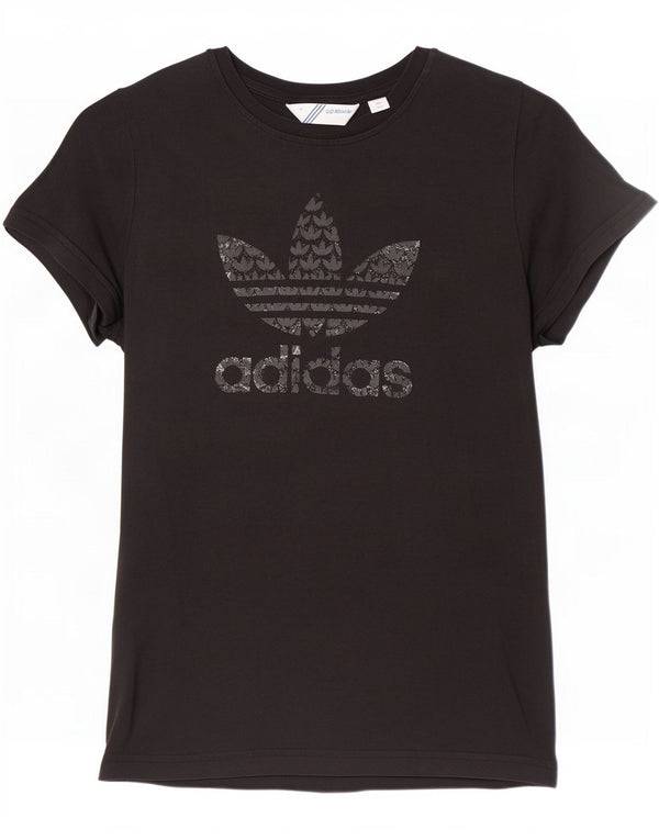Damska koszulka graficzna Adidas Top IT 40 Mała czarna bawełniana