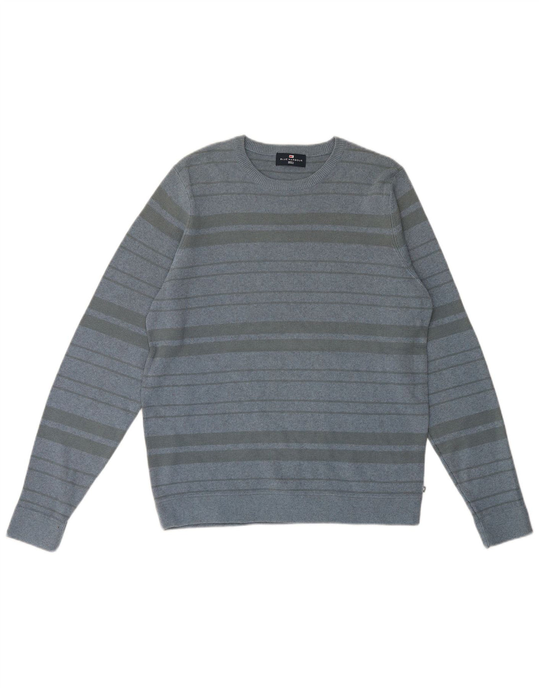 Męski sweter Marks & Spencer Blue Harbor z okrągłym dekoltem i średnimi paskami