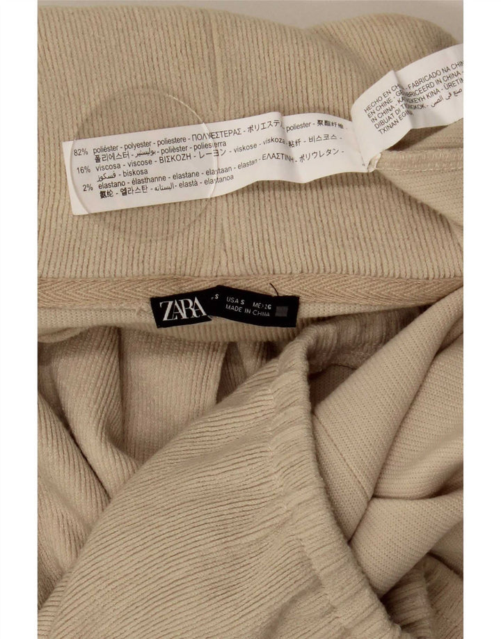 Damski sweter oversize Zara z golfem UK 10, mały beżowy poliester
