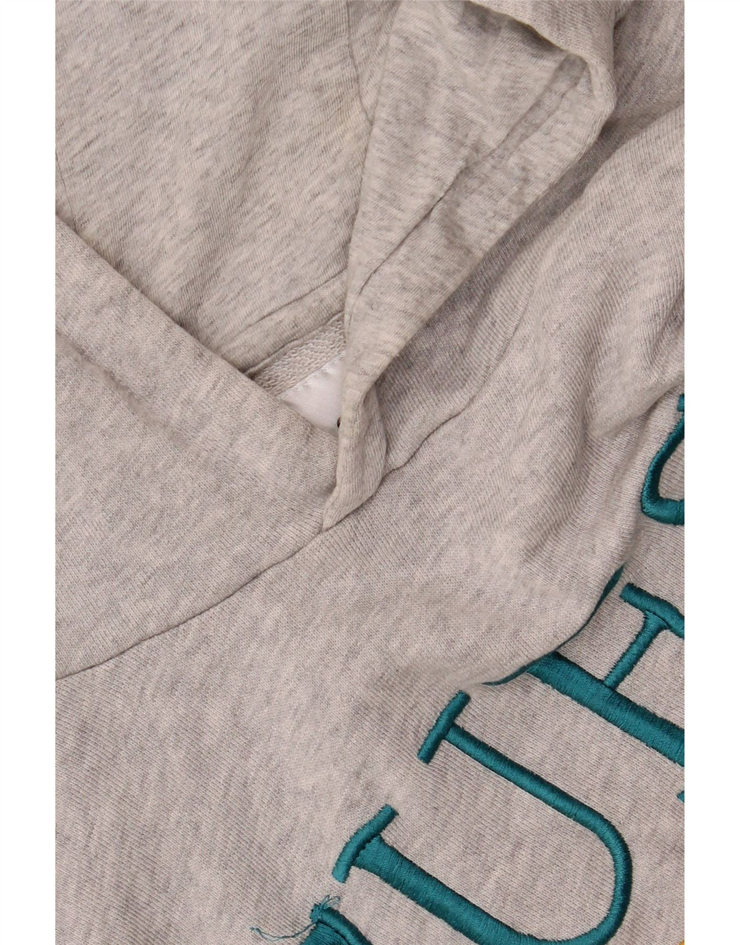 Męski sweter z kapturem i grafiką GUESS o luźnym kroju, duży, szary, bawełniany