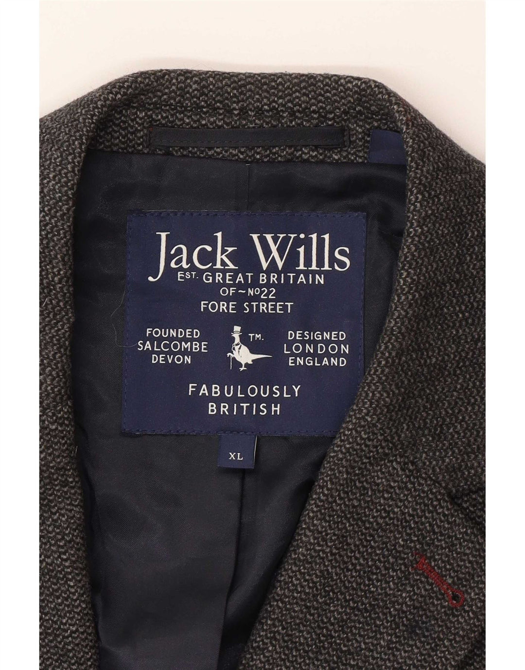 Męska marynarka zapinana na 2 guziki Jack Wills UK 42 XL Szara wełna