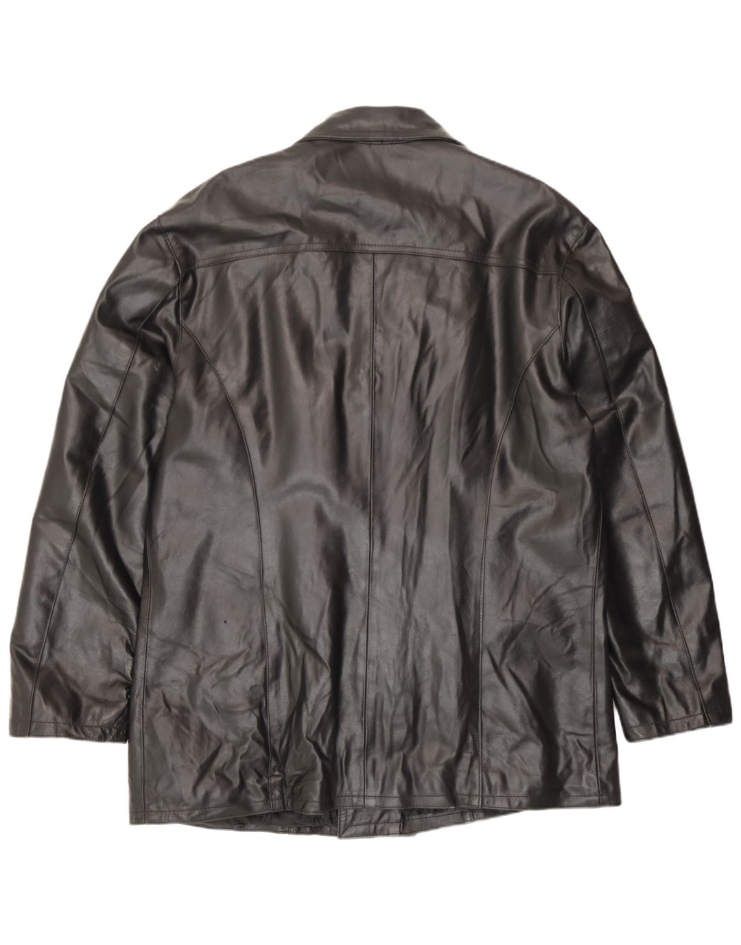 Męska kurtka skórzana z podwójnymi piersiami w stylu vintage IT 54 2XL Czarna skóra