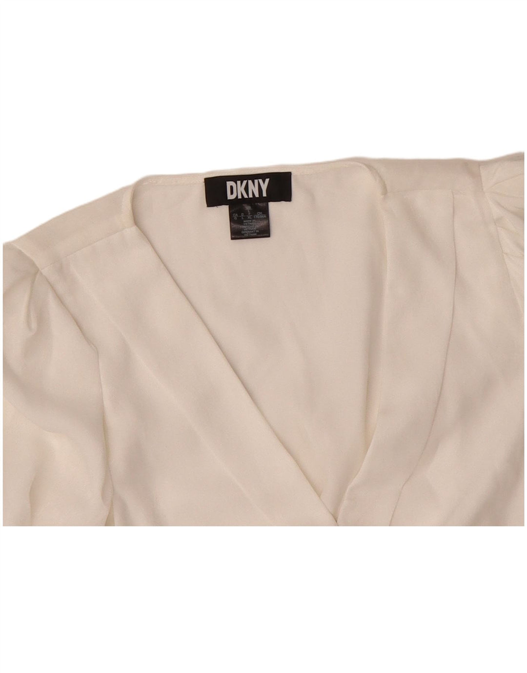 DKNY Womens See Through Long Sleeve Blouse Top UK 18 XL White