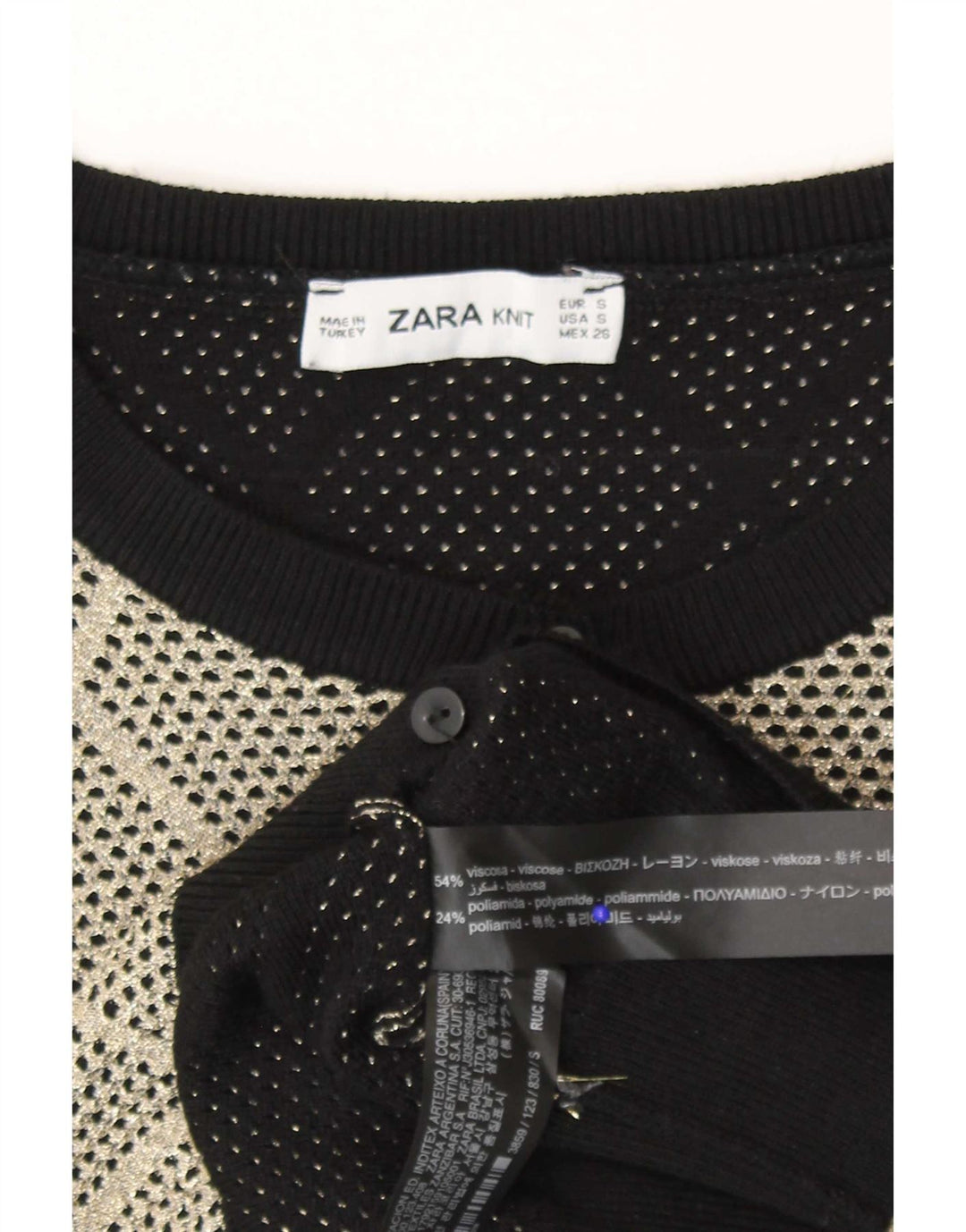 Damski sweter rozpinany Zara UK 10 Small Szary Argyle/Diamentowa Wiskoza