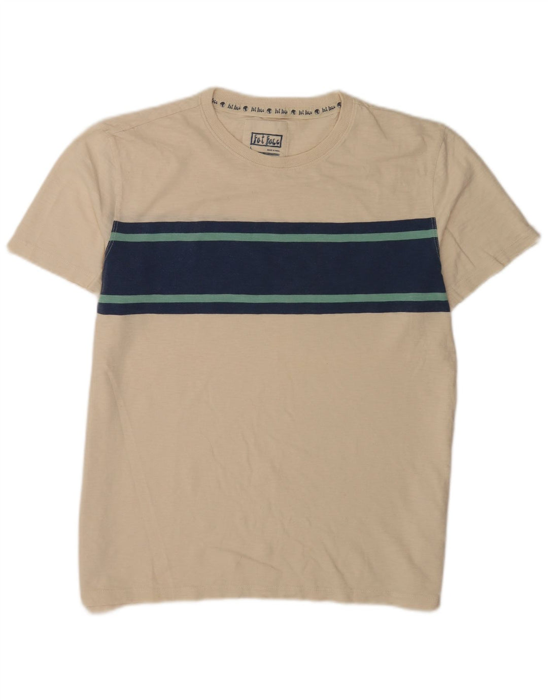 T-shirt męski Fat Face, duży, beżowy, bawełniany blok kolorów
