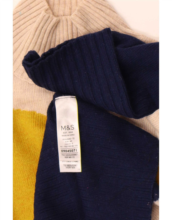 Marks & Spencer Damski sweter z golfem, UK 12, średni wielokolorowy