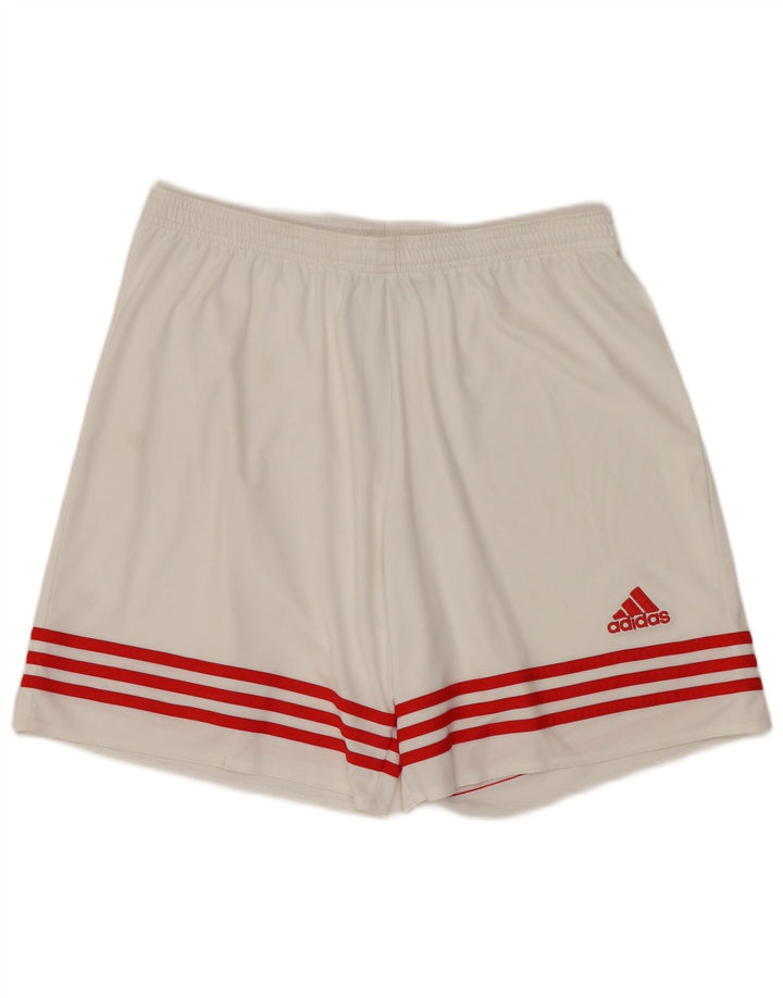 Męskie spodenki sportowe ADIDAS Climalite, duże, białe, poliestrowe