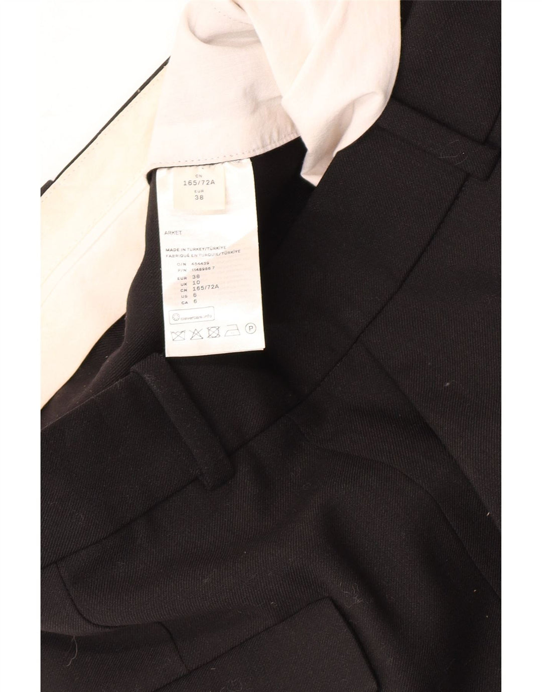 Damskie proste spodnie garniturowe w stylu vintage EU 38 Medium W28 L30 Czarny poliester
