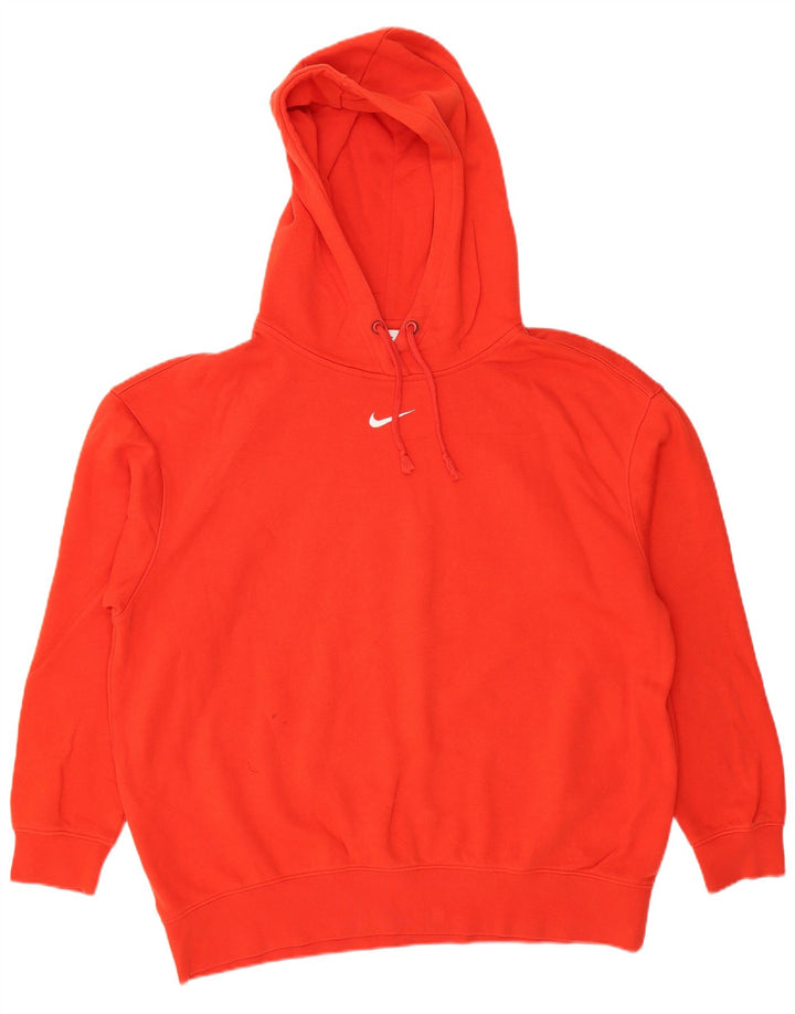 NIKE Mens Hoodie Jumper Medium Red Cotton