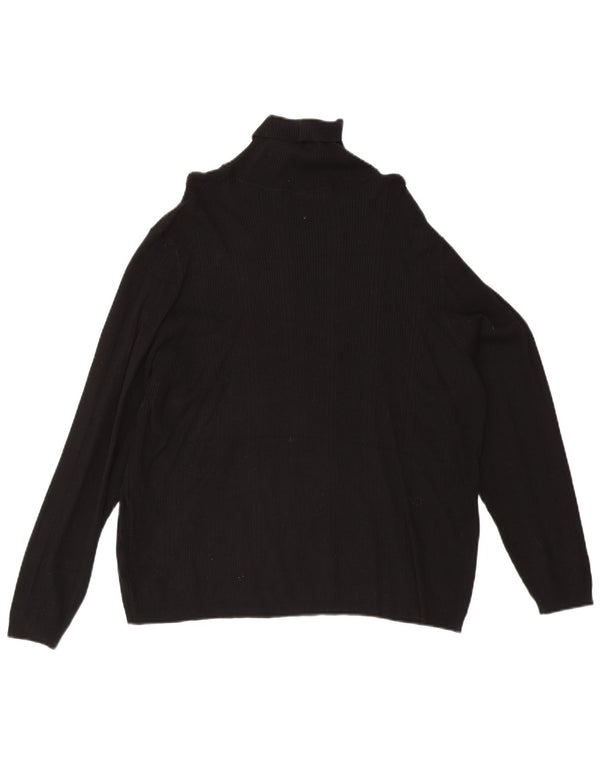 Marks & Spencer Damski sweter z golfem UK 22 3XL Czarna wiskoza