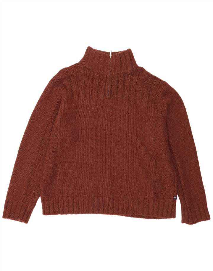 Marks & Spencer Męski sweter z zamkiem błyskawicznym XL, brązowy, akrylowy
