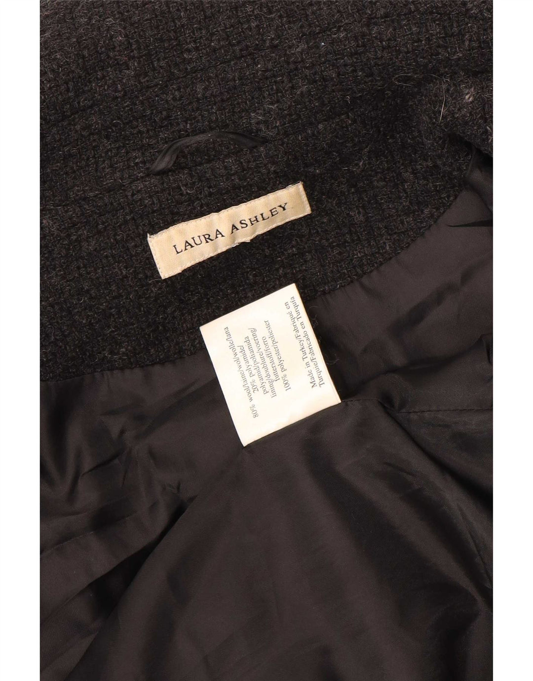 Płaszcz damski Laura Ashley UK 12 Średni szary wełniany