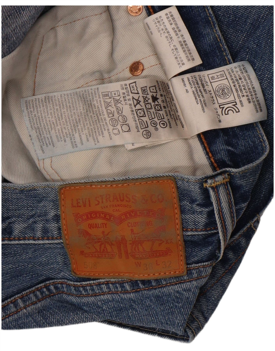 Męskie jeansy Levi's 508 Tapered W36 L32 Niebieskie bawełniane