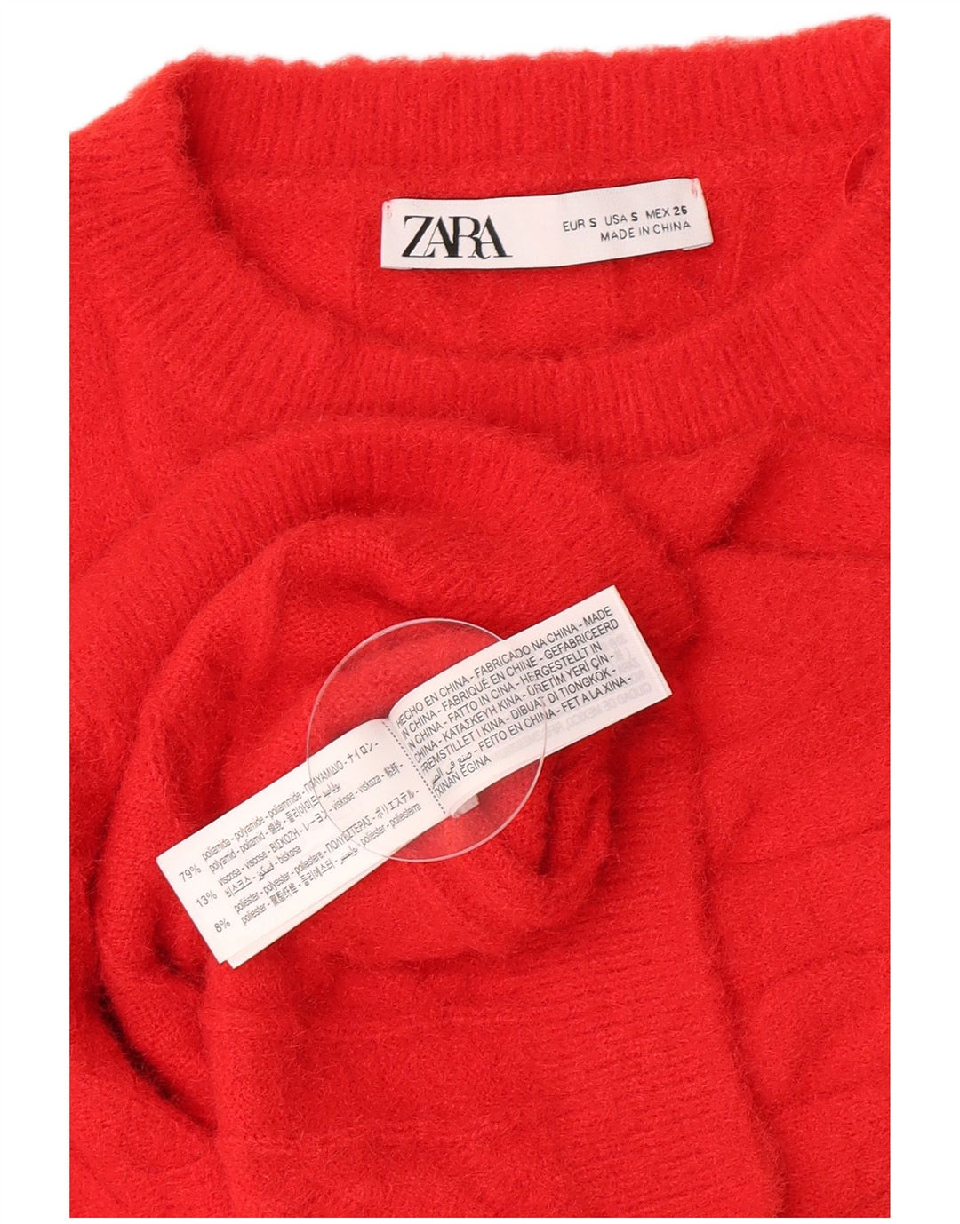 Damski podkoszulek Zara Crop Vest UK 10 Small Czerwony Poliamid