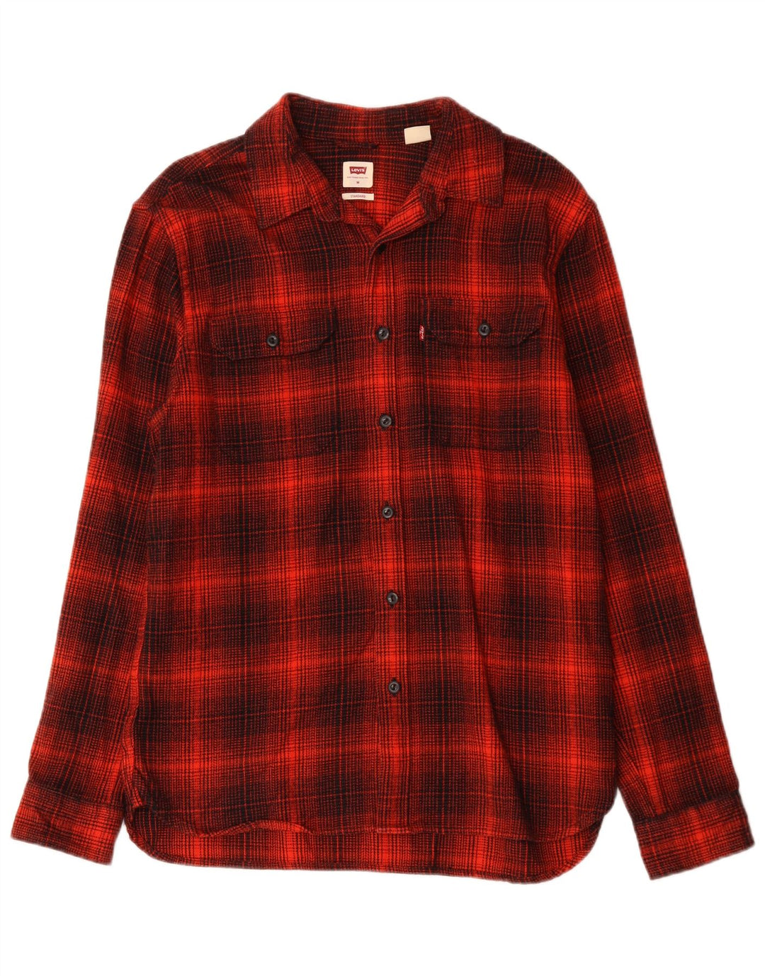 Koszula męska LEVI'S Standardowa flanelowa, bawełniana w średnią czerwoną kratkę