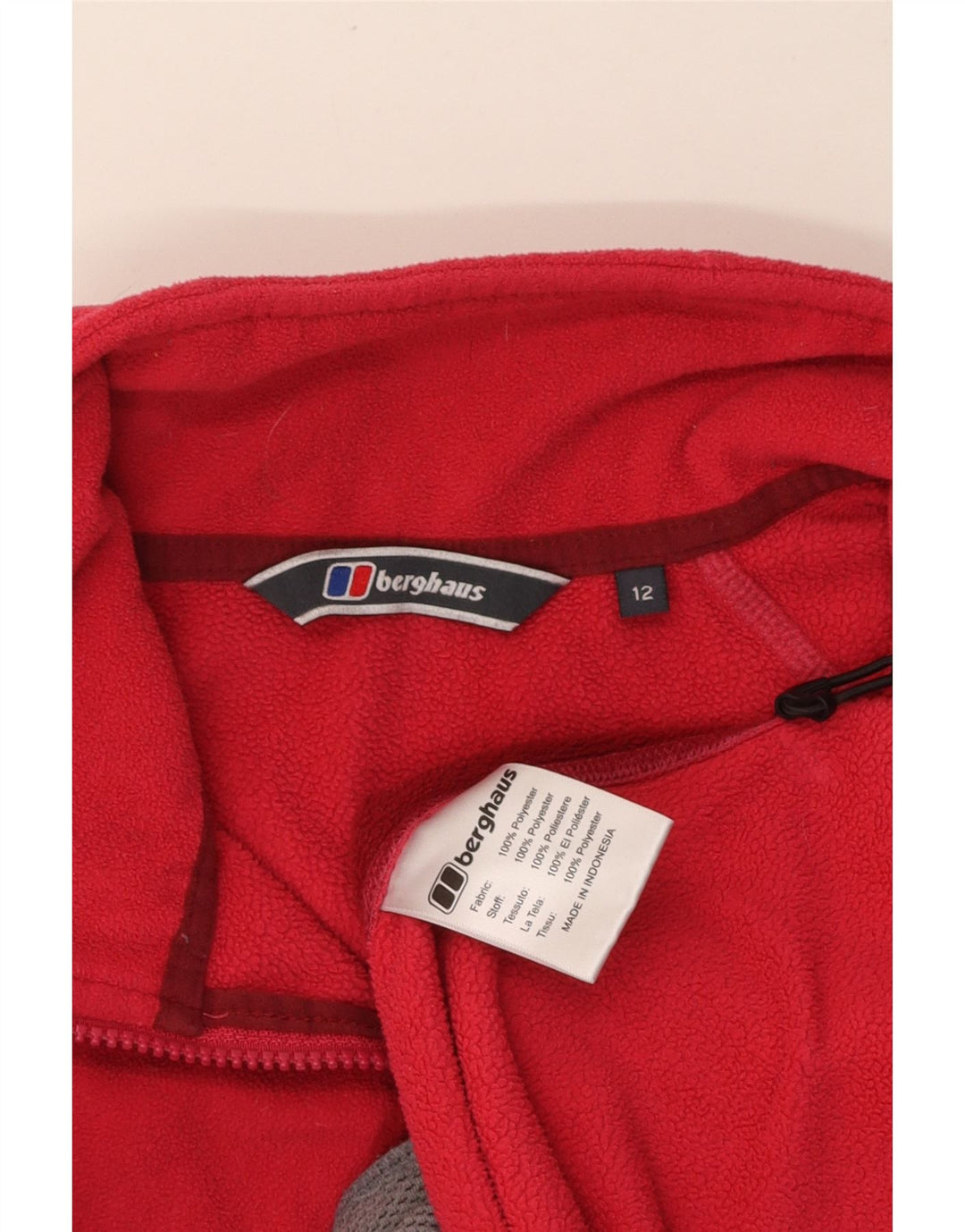 BERGHAUS Womens Fleece Jacket UK 12 Medium Red Colourblock Polyester